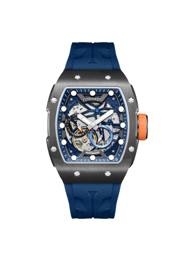 تورنيدو ساعة تورنادو أوتونوفا للرجال بحركة  ، عرض أوتوماتيكي وسوار سيليكون - -، أزرق داكن